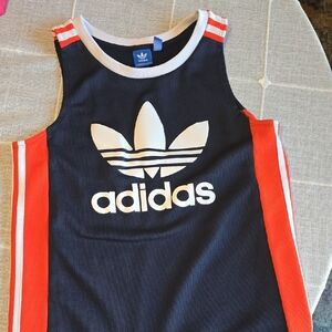 Adidas Men's Black and Red Tank Top